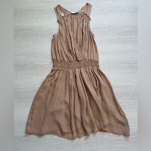 Joie 100% Silk Grecian Pleated Dress in Nude